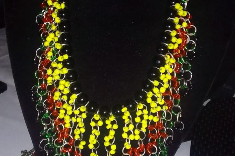Beautifully handcrafted beaded necklace "Reggae Rock"